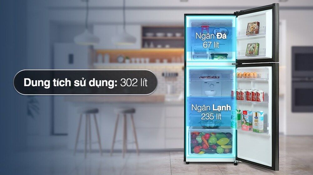 tủ lạnh samsung inverter 302 lít rt29k503jb1/sv - ngăn đá và ngăn lạnh