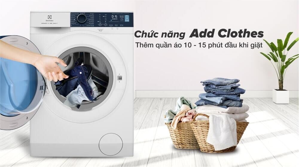 máy giặt electrolux inverter 10 kg ewf1024p5wb - chức năng thêm quần áo khi giặt add clothes