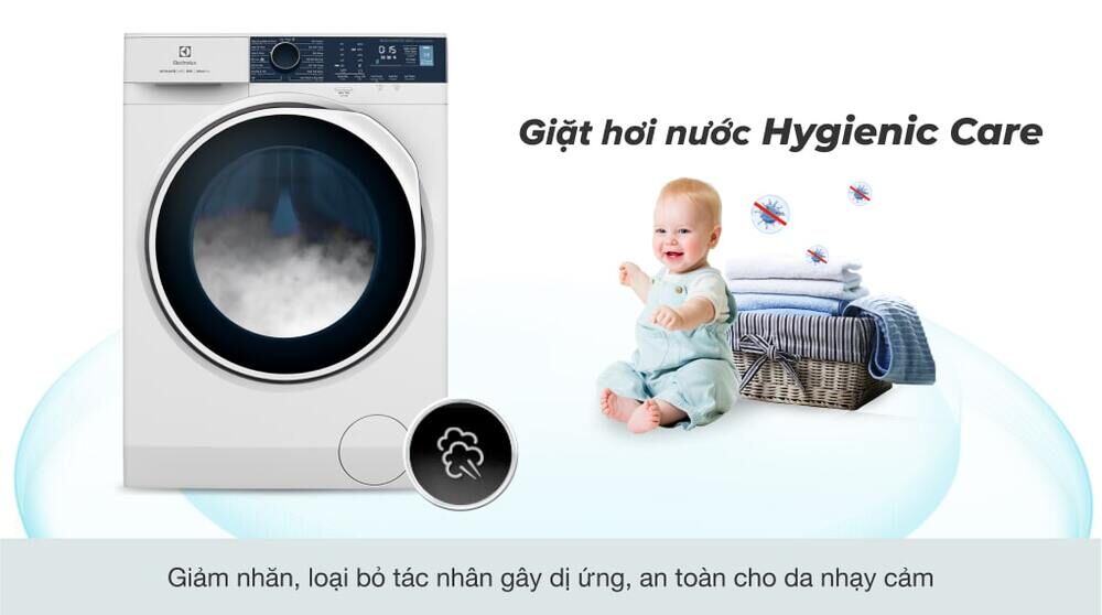 máy giặt electrolux inverter 10 kg ewf1024p5wb - giặt hơi nước hygienic care