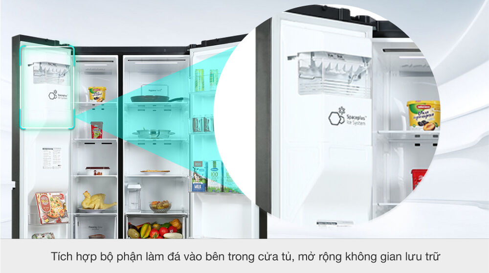 tủ lạnh lg inverter 635 lít gr-d257mc - space plus