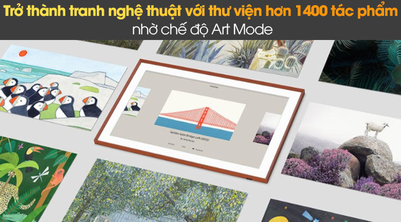 tivi the frame qled 4k samsung qa55ls03a - art mode