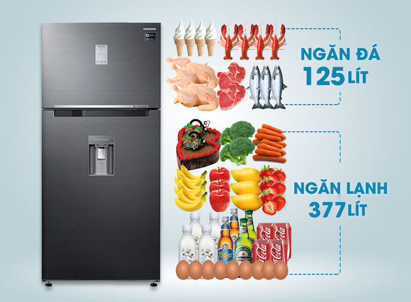 tủ lạnh samsung inverter 502 lít rt50k6631bs/sv