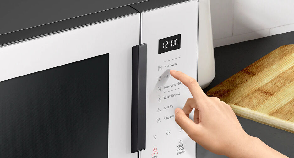 lò vi sóng điện tử có nướng 23l bespoke samsung mg23t5018ce/sv