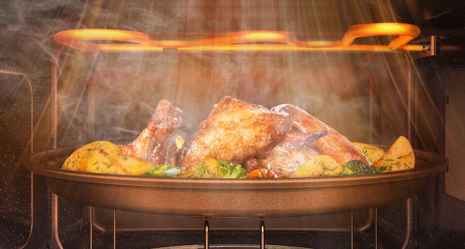 lò vi sóng điện tử có nướng 23l bespoke samsung mg23t5018ce/sv