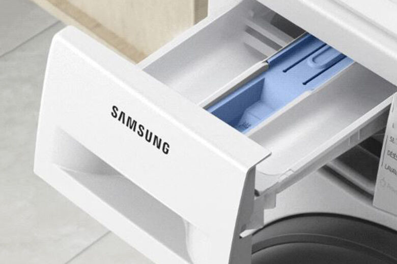 ngăn chứa bột giặt stayclean-máy giặt sấy samsung inverter 9.5 kg wd95t4046ce/sv lồng ngang