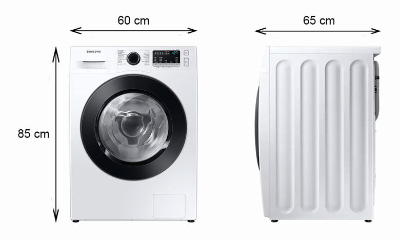 máy giặt sấy samsung inverter 9.5 kg wd95t4046ce/sv lồng ngang - kích thước thực tế