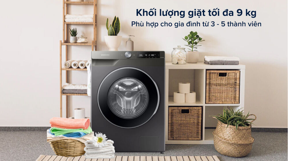 máy giặt samsung inverter 9kg ww90t634dln/sv - khối lượng giặt và chương trình giặt
