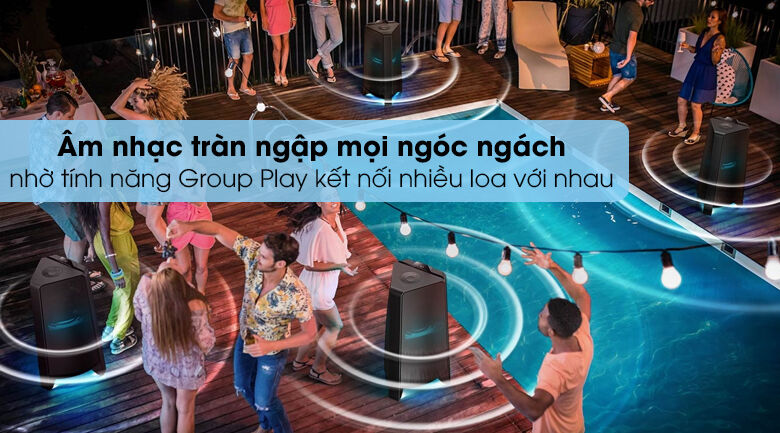 Loa Tháp Samsung MX-T70/XV - Kết nối nhiều loa tháp Samsung lại với nhau nhờ tính năng Group Play loa tháp samsung mx-t70/xv - kết nối nhiều loa tháp samsung lại với nhau nhờ tính năng group play