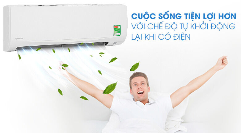 máy lạnh daikin 1.5 hp atf35uv1v - tự khởi động lại khi có điện