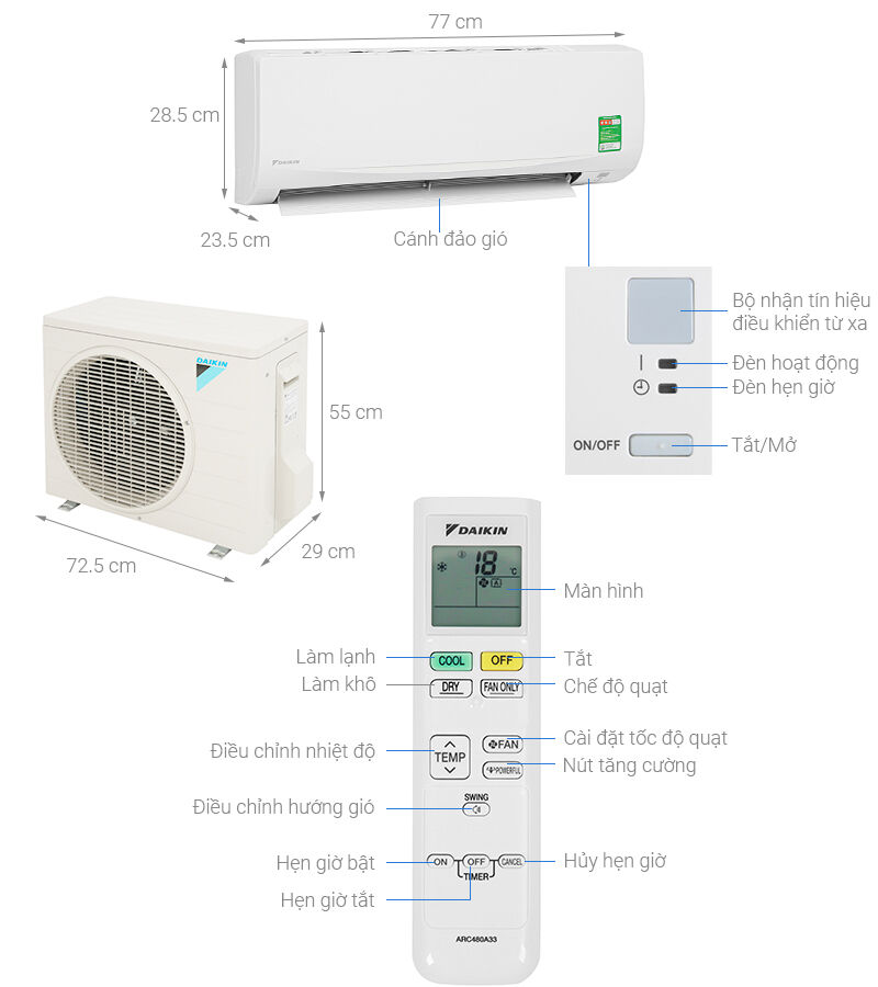 máy lạnh daikin 1.5 hp atf35uv1v
