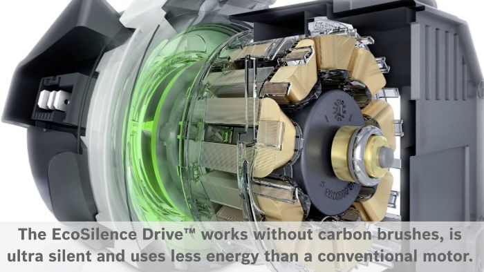 động cơ ecosilence drive hoạt động siêu bền bỉ của máy rửa bát bosch sms6zci42e