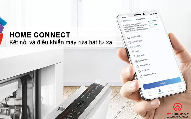 kết nối và điều khiển máy rửa chén bosch sms6eci07e thông qua home connect.