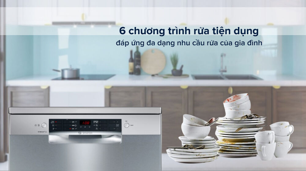 Máy rửa chén độc lập Bosch SMS46GI01P TGB - Chương trình rửa máy rửa chén độc lập bosch sms46gi01p tgb - chương trình rửa