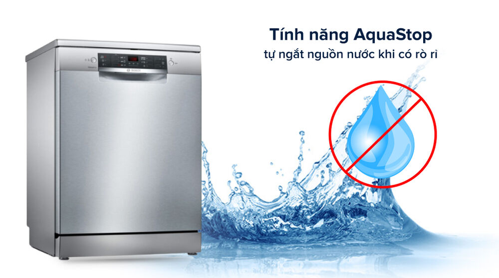 Máy rửa chén Bosch SMS46GI01P TGB - TÍnh năng AquaStop máy rửa chén bosch sms46gi01p tgb - tính năng aquastop