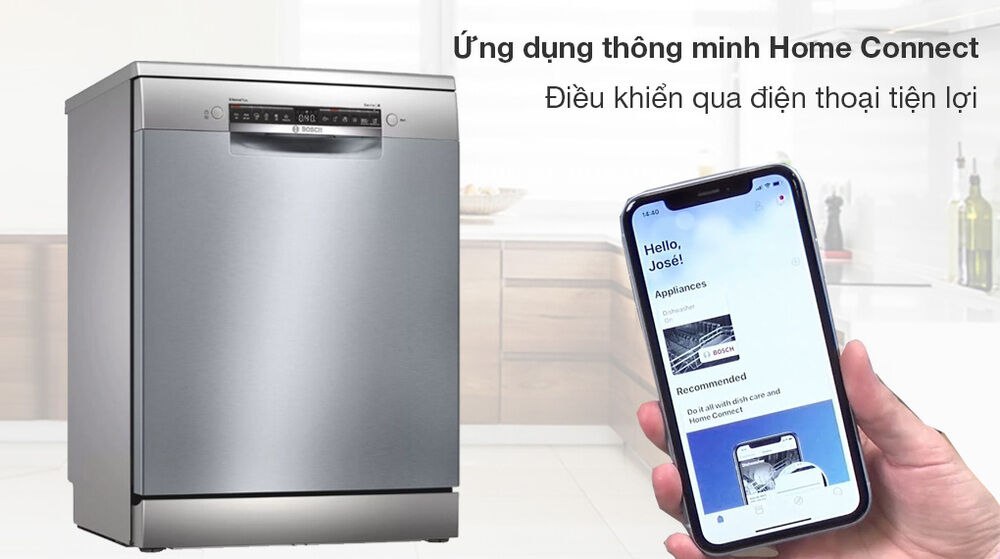 Máy rửa chén Bosch SMS4ECI14E - Điều khiển qua điện thoại bằng ứng dụng Home Connect  máy rửa chén bosch sms4eci14e - điều khiển qua điện thoại bằng ứng dụng home connect