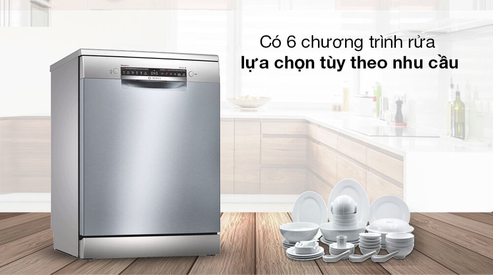 Máy rửa chén độc lập Bosch SMS4HCI48E - 6 chương trình rửa lựa chọn tùy theo các mục đích sử dụng khác nhau máy rửa chén độc lập bosch sms4hci48e - 6 chương trình rửa lựa chọn tùy theo các mục đích sử dụng khác nhau