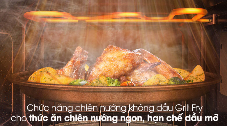 lò vi sóng samsung mg30t5018ck/sv 30 lít - chiên nướng không dầu grill fry