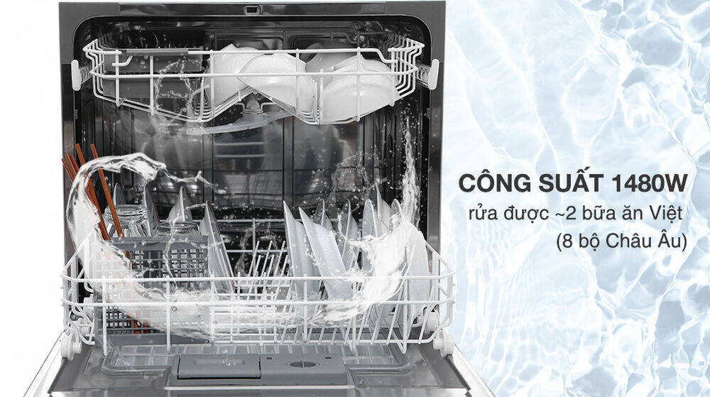 công suất máy rửa chén mini electrolux esf6010bw