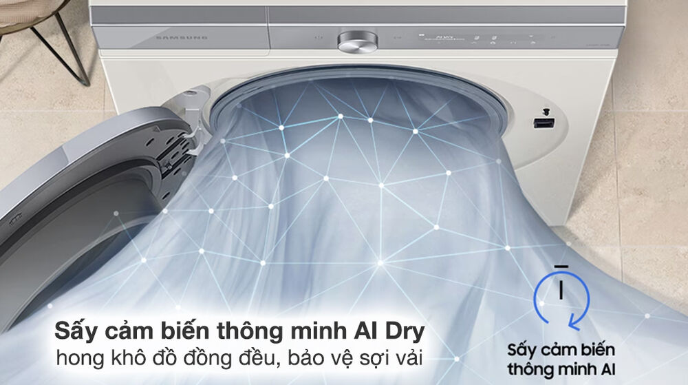 máy sấy bơm nhiệt samsung 9 kg dv90bb9440gh/sv - công nghệ sấy nổi bật