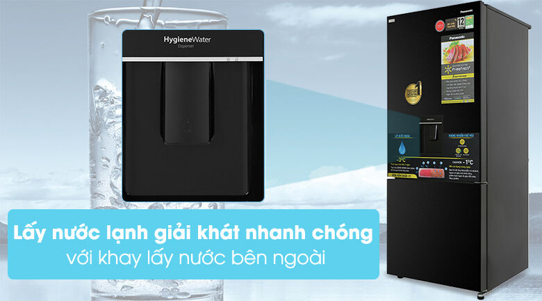 tủ lạnh panasonic inverter 377 lít nr-bx421gpkv - khay lấy nước ngoài