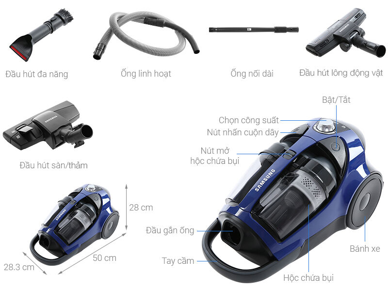 máy hút bụi dạng hộp samsung vcc8836v36/xsv