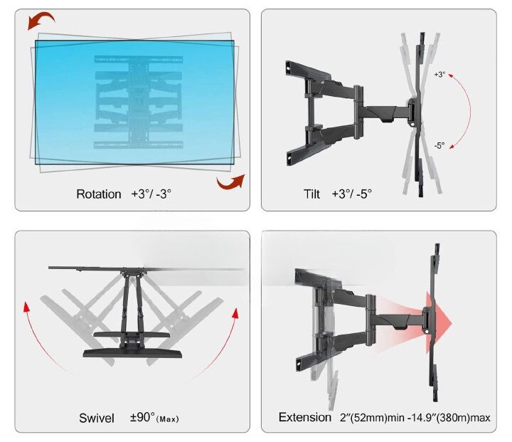 giá treo tivi góc xoay đa năng nb p6 mẫu mới