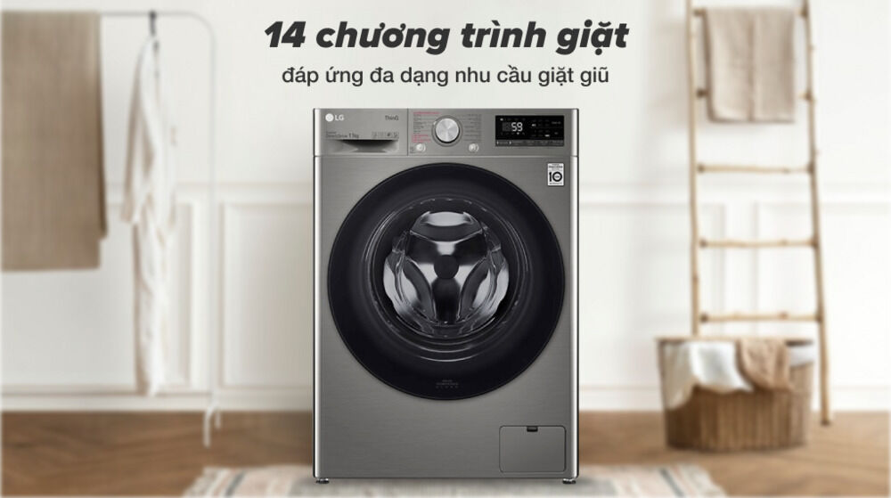 máy giặt lg inverter 11 kg fv1411s4p - 14 chương trình giặt