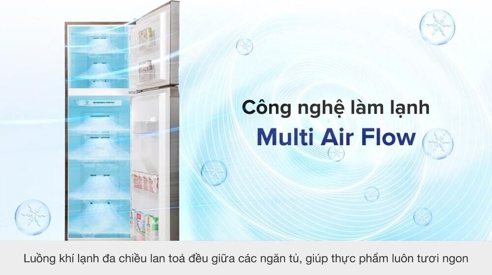 Tủ lạnh Toshiba Inverter 249 lít GR-RT325WE-PMV(06)-MG - Công nghệ làm lạnh Multi Air Flow tủ lạnh toshiba inverter 249 lít gr-rt325we-pmv(06)-mg - công nghệ làm lạnh multi air flow