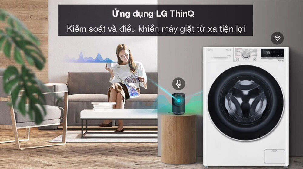 máy giặt lồng ngang lg inverter 10kg + sấy 6kg fv1410d4w1