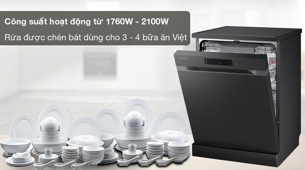 Máy rửa chén độc lập Samsung DW60CG550FSGSV - Công suất hoạt động từ 1760W - 2100W, rửa được chén bát dùng cho 3 - 4 bữa ăn Việt máy rửa chén độc lập samsung dw60cg550fsgsv - công suất hoạt động từ 1760w - 2100w, rửa được chén bát dùng cho 3 - 4 bữa ăn việt