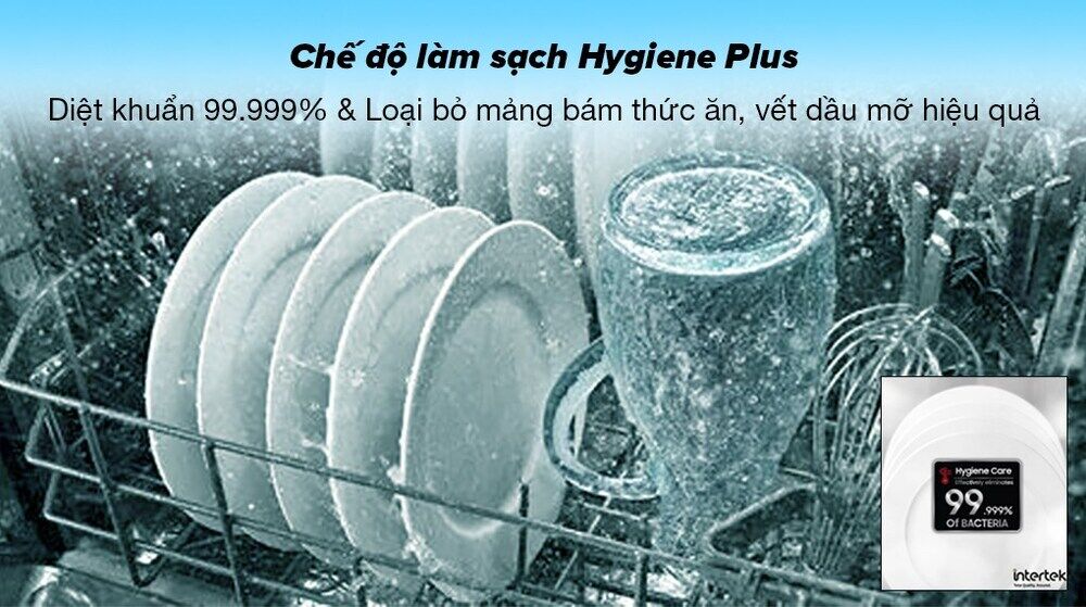 Máy rửa chén độc lập Samsung DW60CG550FSGSV - Chế độ làm sạch Hygiene Plus diệt khuẩn đến 99.999%, đảm bảo an toàn cho sức khỏe người dùng máy rửa chén độc lập samsung dw60cg550fsgsv - chế độ làm sạch hygiene plus diệt khuẩn đến 99.999%, đảm bảo an toàn cho sức khỏe người dùng