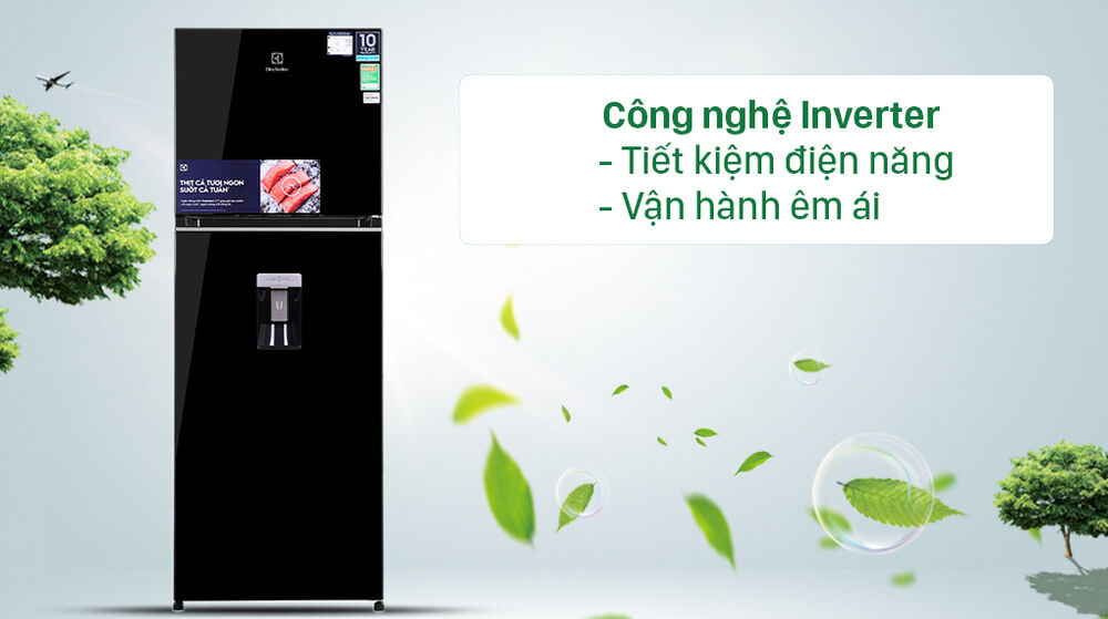Tủ lạnh Electrolux Inverter 312 lít ETB3440K-H - Tiết kiệm điện năng tủ lạnh electrolux inverter 312 lít etb3440k-h - tiết kiệm điện năng