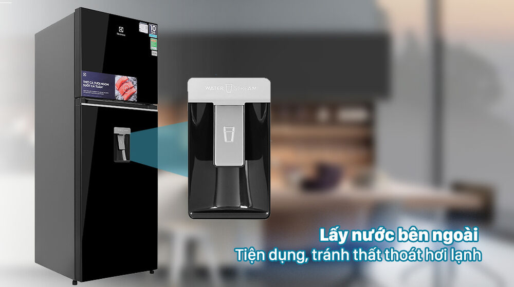 Tủ lạnh Electrolux Inverter 312 lít ETB3440K-H - Lấy nước ngoài tủ lạnh electrolux inverter 312 lít etb3440k-h - lấy nước ngoài