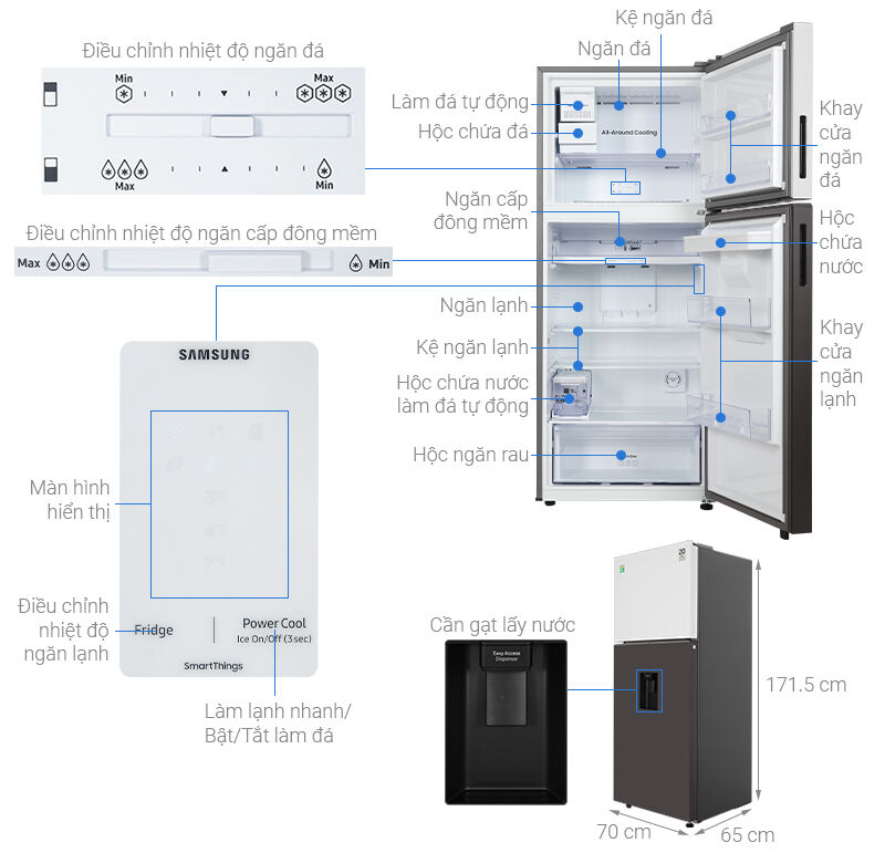 tủ lạnh samsung inverter 382 lít bespoke rt38cb6784c3sv