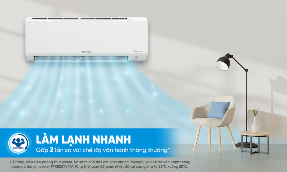 điều hòa daikin inverter 12300 btu atkb35yvmv - làm lạnh nhanh