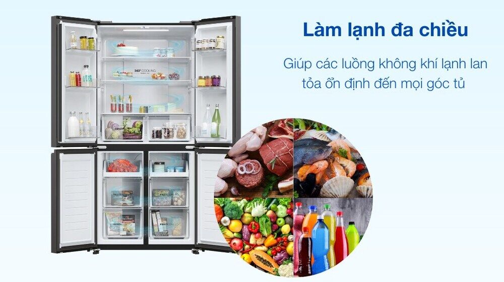 tủ lạnh aqua inverter 469 lít multi door aqr-m536xa(wgb) - công nghệ làm lạnh - bảo quản thực phẩm