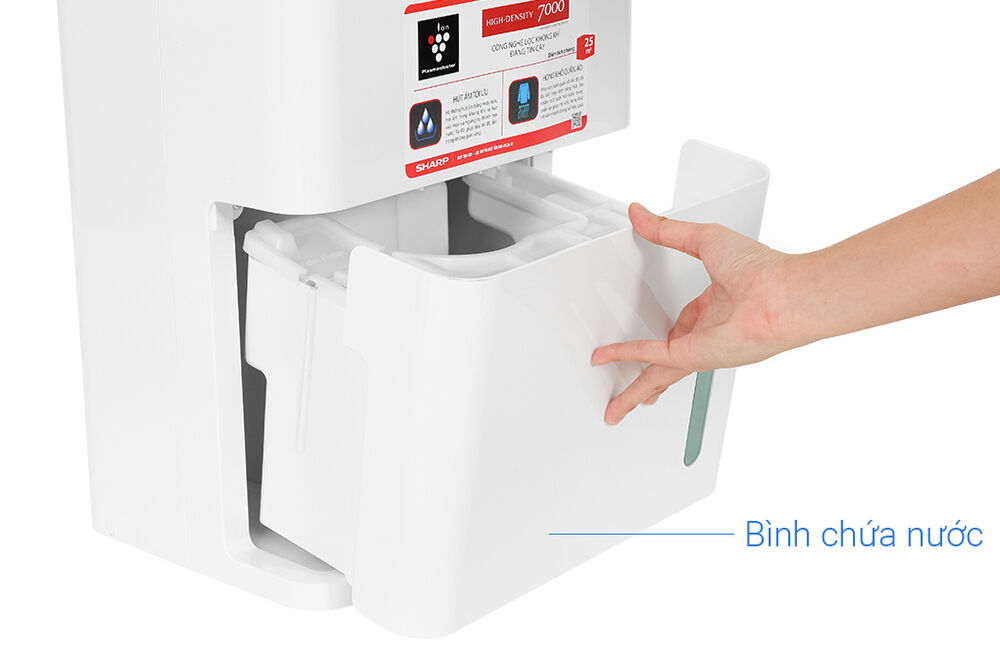 máy hút ẩm sharp dw-d12a-w - bình chứa