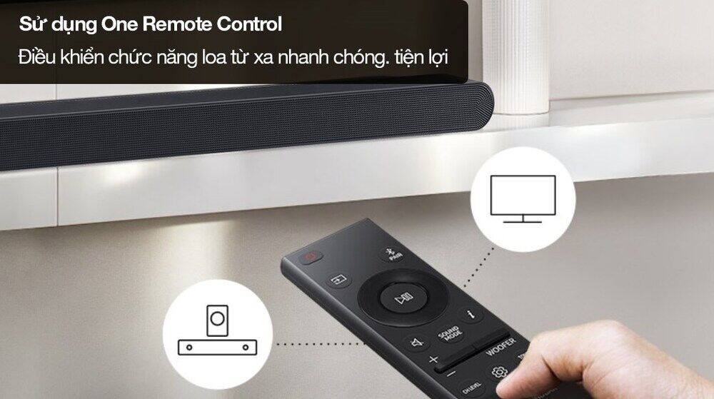 Loa Thanh Samsung HW-S700D/XV 250W - Điều khiển từ xa One Remote Control tiện lợi loa thanh samsung hw-s700d/xv 250w - điều khiển từ xa one remote control tiện lợi