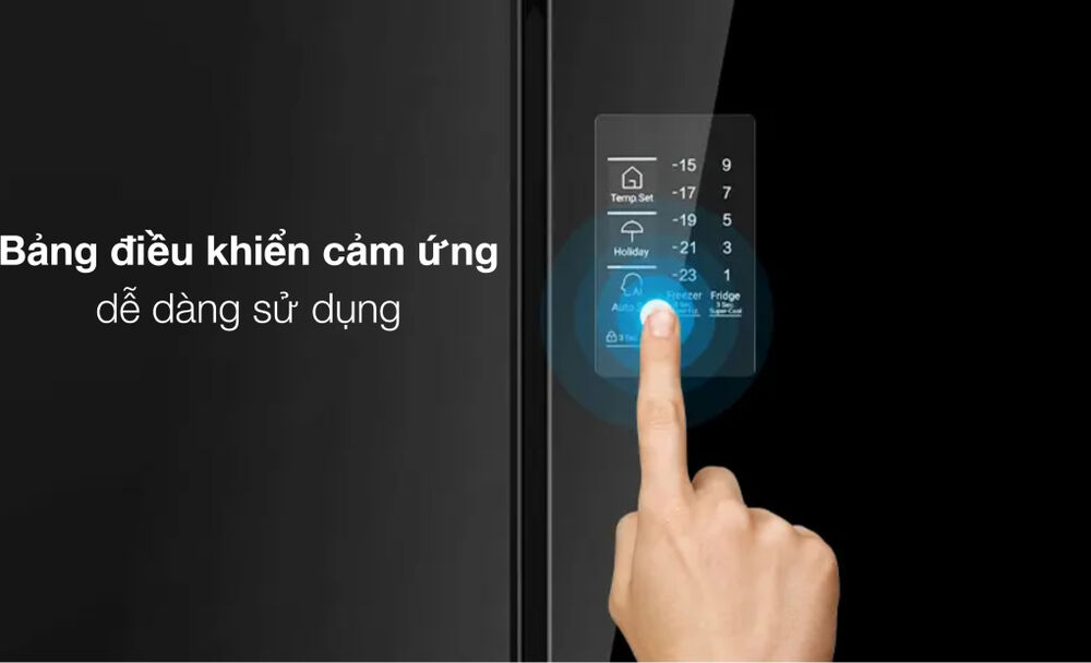 bảng điều khiển - tủ lạnh aqua inverter 469 lít multi door aqr-m536xa(gb)