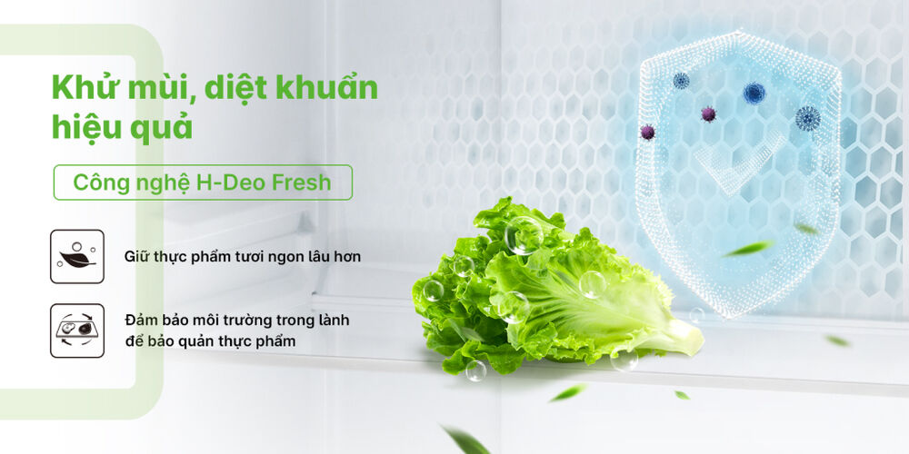 công nghệ h-deo fresh - tủ lạnh aqua inverter 469 lít multi door aqr-m536xa(gb)