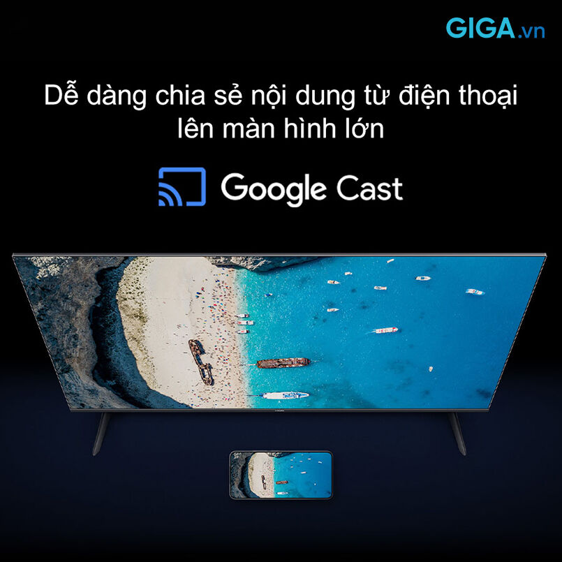 google cast dễ dàng truyền tải nội dung yêu thích lên màn hình lớn.