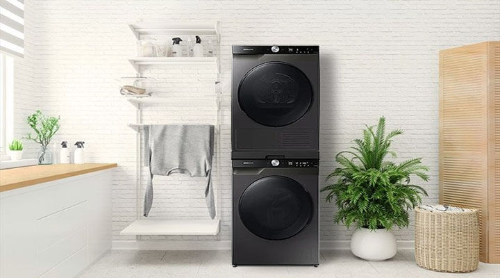 bộ kết nối máy giặt và máy sấy samsung màu đen skk-uub