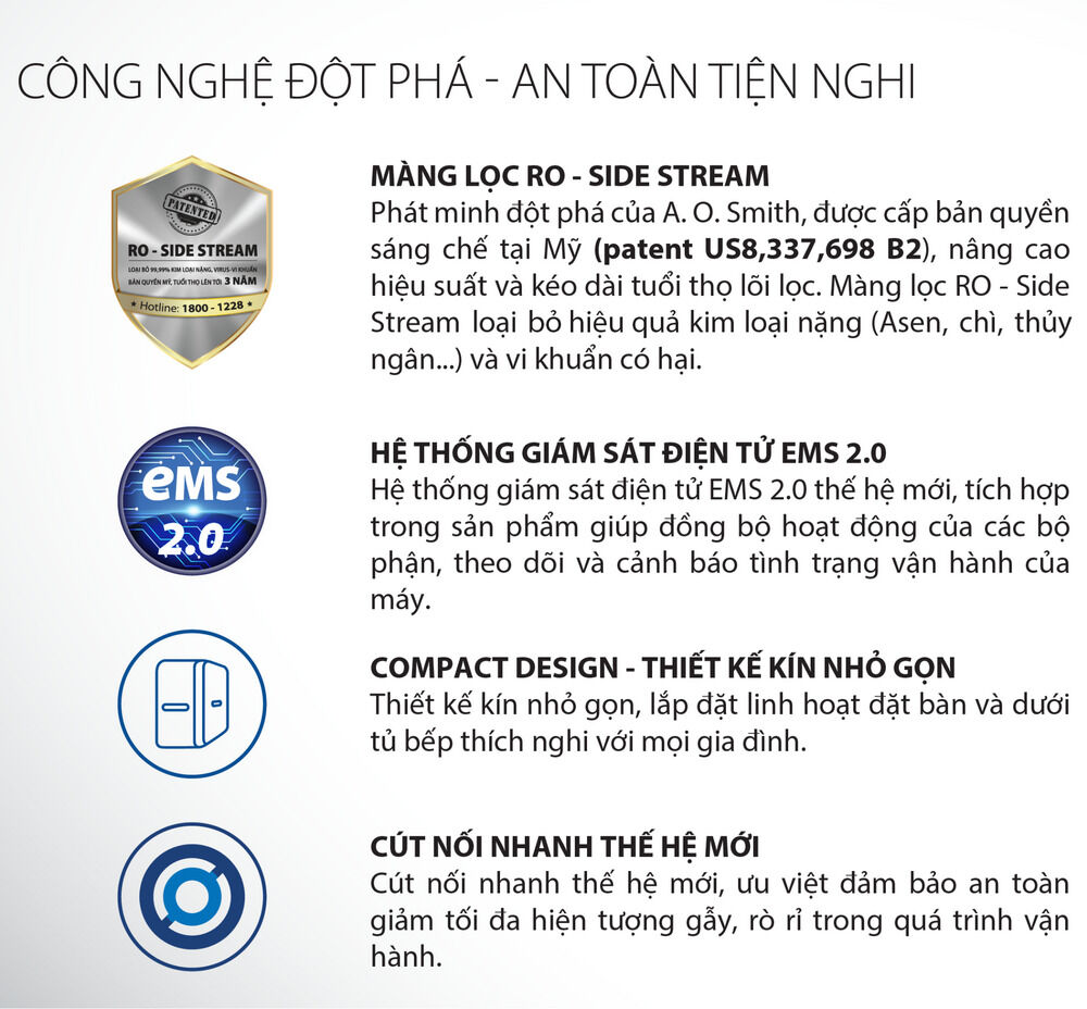 máy lọc nước a. o. smith g1