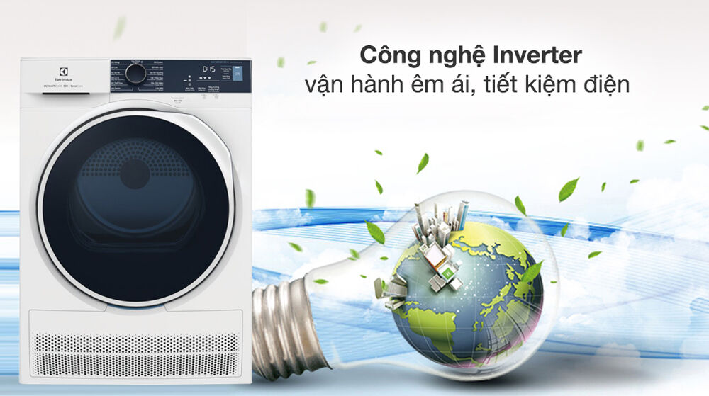 Máy sấy ngưng tụ Electrolux 8 kg EDC804P5WB - Động cơ - Công nghệ tiết kiệm điện máy sấy ngưng tụ electrolux 8 kg edc804p5wb - động cơ - công nghệ tiết kiệm điện