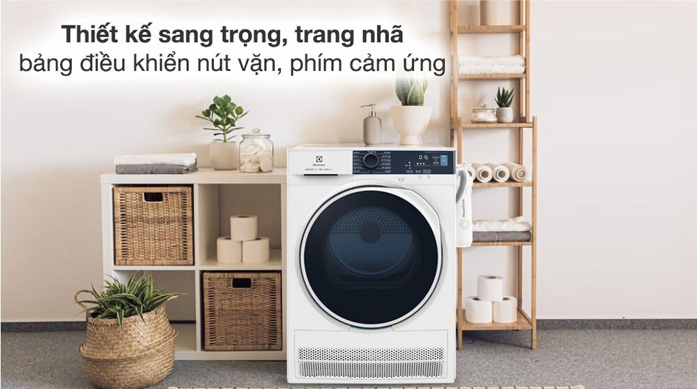 Máy sấy ngưng tụ Electrolux 8 kg EDC804P5WB - Tổng quan thiết kế máy sấy ngưng tụ electrolux 8 kg edc804p5wb - tổng quan thiết kế