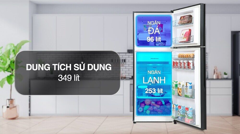 Tủ lạnh Hitachi Inverter 349 lít R-FVY480PGV0 GBK - Ngăn đá và ngăn lạnh tủ lạnh hitachi inverter 349 lít r-fvy480pgv0 gbk - ngăn đá và ngăn lạnh