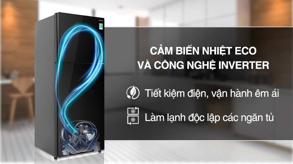Tủ lạnh Hitachi Inverter 349 lít R-FVY480PGV0 GBK - Công nghệ tiết kiệm điện tủ lạnh hitachi inverter 349 lít r-fvy480pgv0 gbk - công nghệ tiết kiệm điện