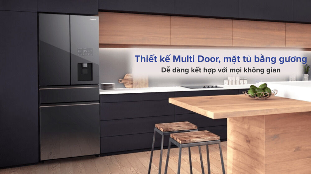 tủ lạnh panasonic 540 lít nr-yw590ymmv - thiết kế muilti door