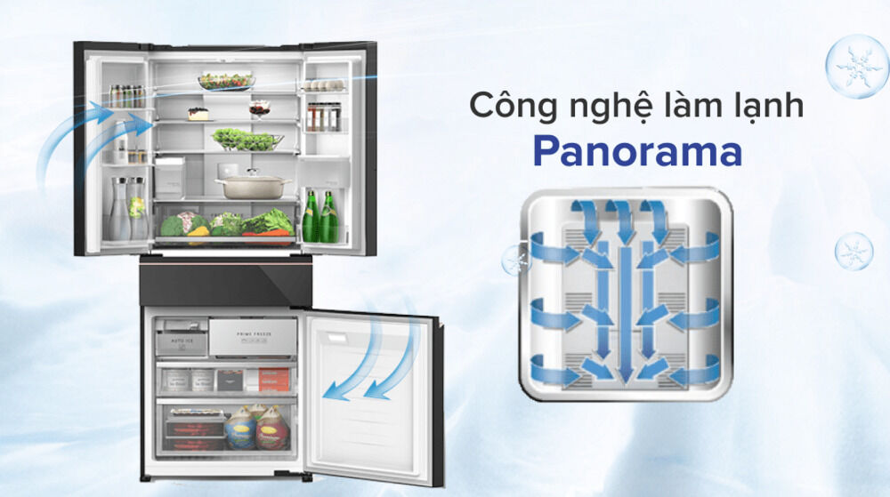 tủ lạnh panasonic 540 lít nr-yw590ymmv - làm lạnh panorama