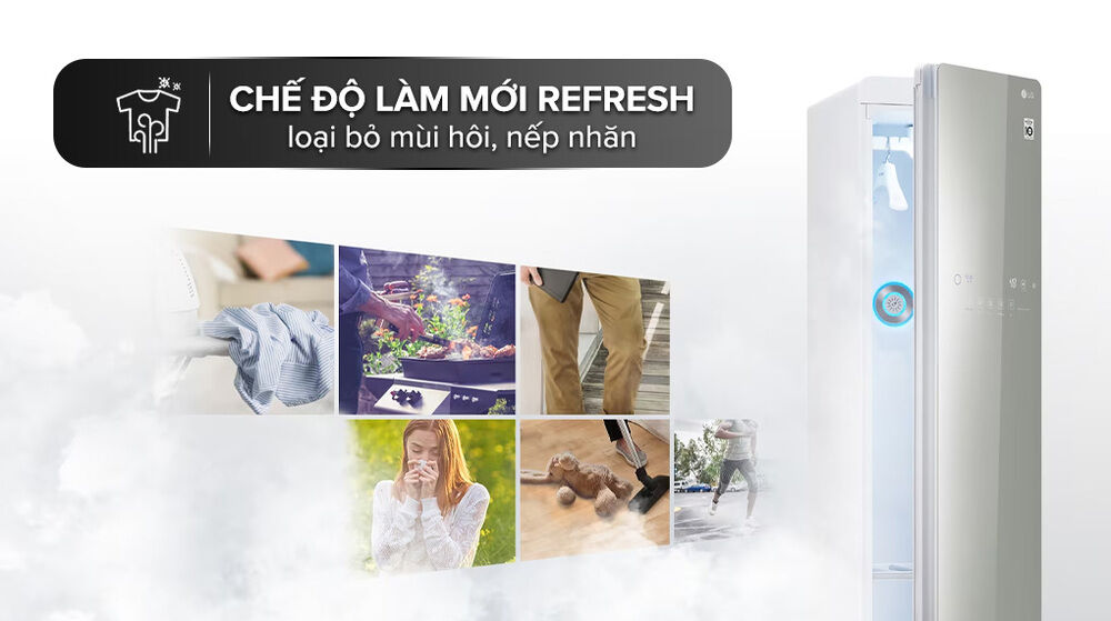 Refresh Tủ chăm sóc quần áo thông minh LG Styler Inverter 5 móc S5MB refresh tủ chăm sóc quần áo thông minh lg styler inverter 5 móc s5mb